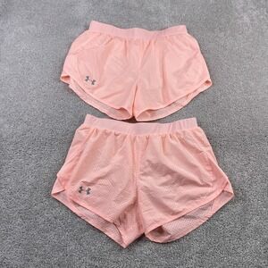 Under Armour‎ Shorts Womens Small Pink Bundle of Two Lined Running Training Mesh